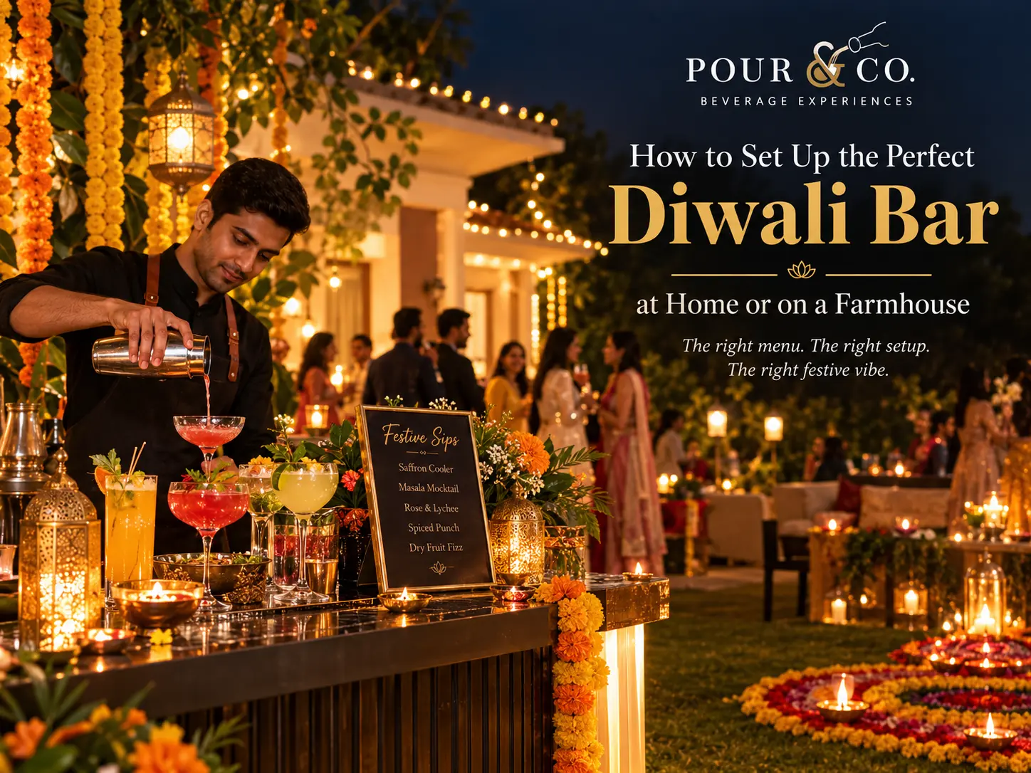 Diwali Party Bar Setup Ideas for Delhi NCR Homes and Farmhouses