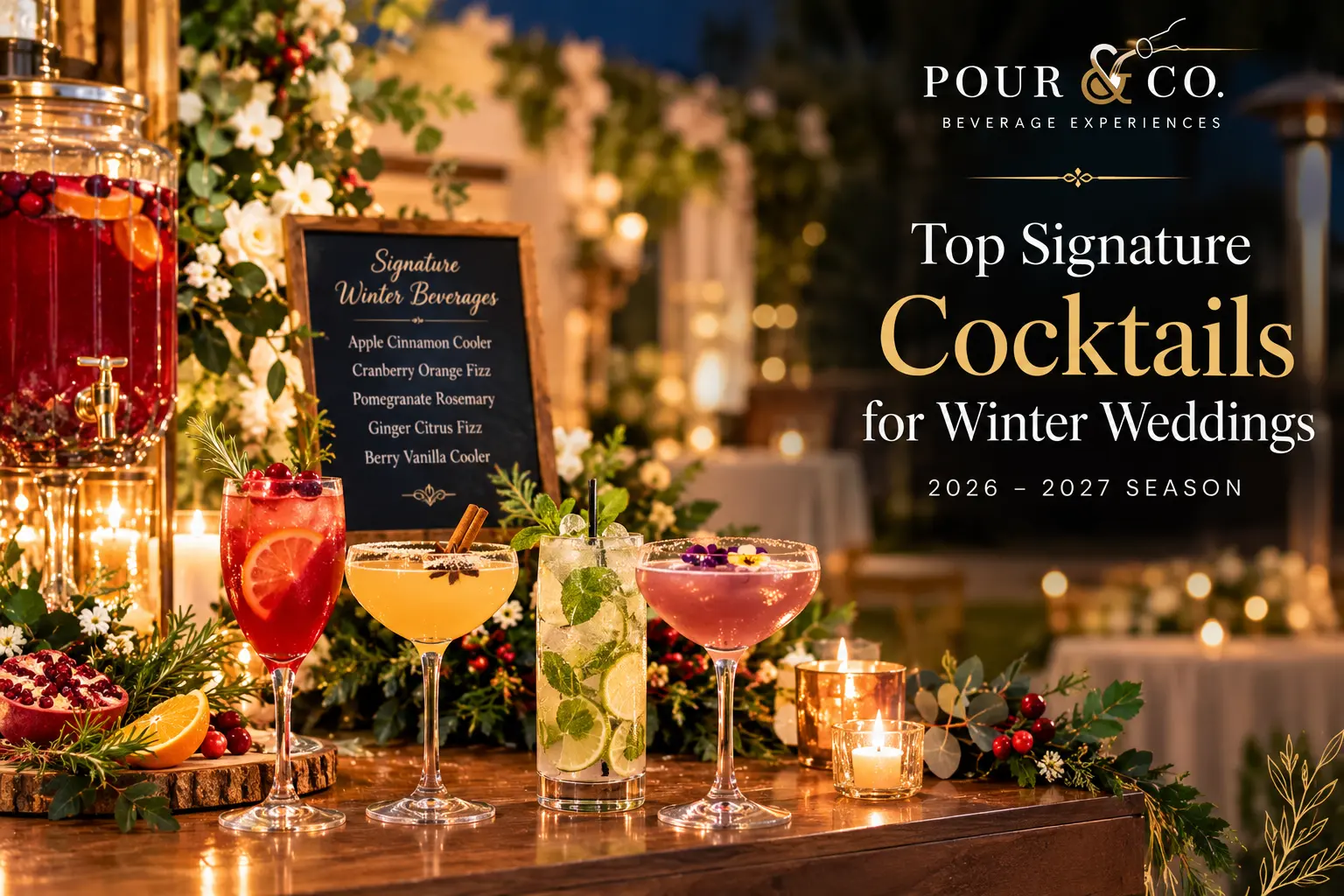 Top Signature Cocktails for Winter Weddings (2026–2027 Season)